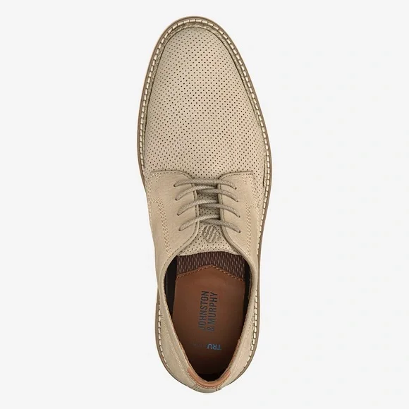 NWT Johnston & Murphy Upton Perfed Plain Toe Color: Taupe Nubuck Sz 8,5 (no box) - Picture 2 of 12